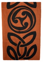 James Pure Wool Celtic Swirl Reversible Scarf Black Orange